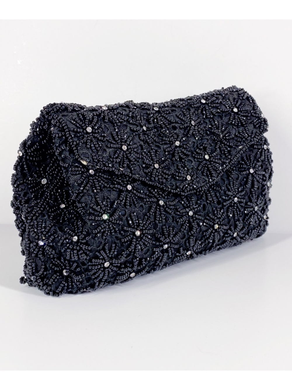 Jolles Original Milgrim Vintage 50s 60s Handbag Black Beaded Rhinestone Rare